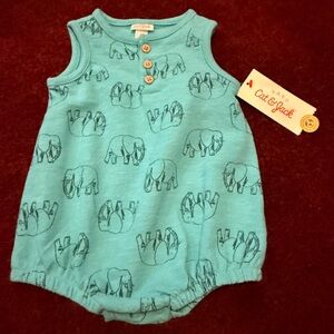 Teal infant elegant romper creeper tank summer outfit infant 6-9 months unisex